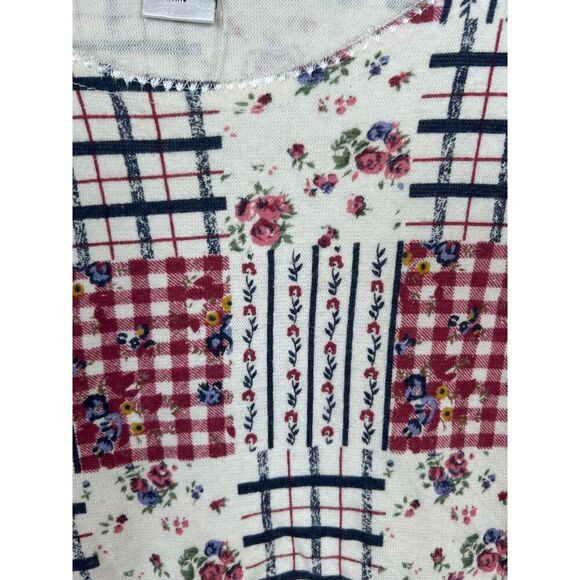 Vintage 90s Y2K Patchwork Thermal Floral NOS NWT Bodysuit M Cottagecore Fairy - Picture 6 of 6